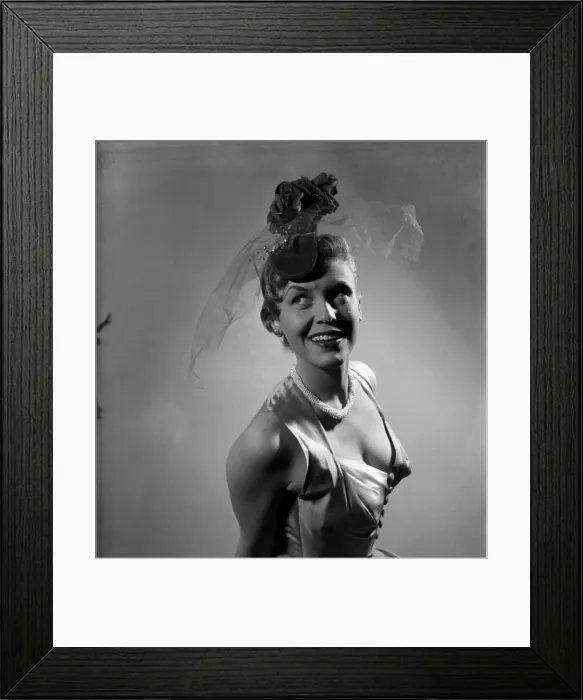 Framed Print : Actress Joan Morgan who is starring in Cabaret in the West End seen here modelling hats Framed Print : Actress Joan Morgan who is starring in Cabaret in the West End seen here modelling hats