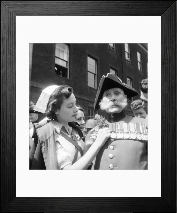 Framed Print : Founders day, Royal hospital, Chelsea Sgt. Murphy seen here with his medals Framed Print : Founders day, Royal hospital, Chelsea Sgt. Murphy seen here with his medals