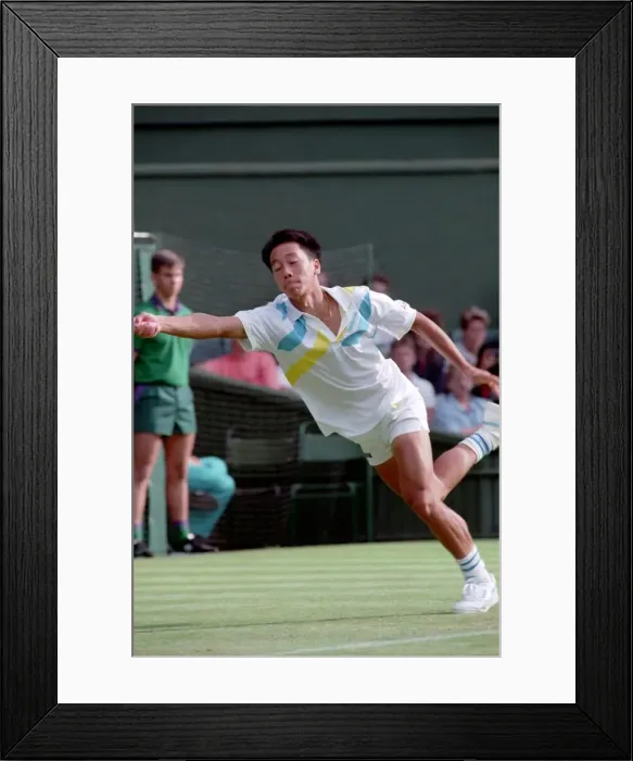 Framed Print : All England Lawn Tennis Championships at Wimbledon Michael Chang in action during Framed Print : All England Lawn Tennis Championships at Wimbledon Michael Chang in action during