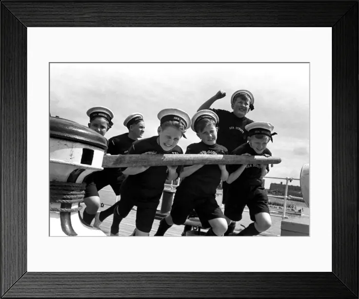 Framed Print : Aye Aye Captain Sea Scouts from West Kirby seen here aboard Captain Scott
