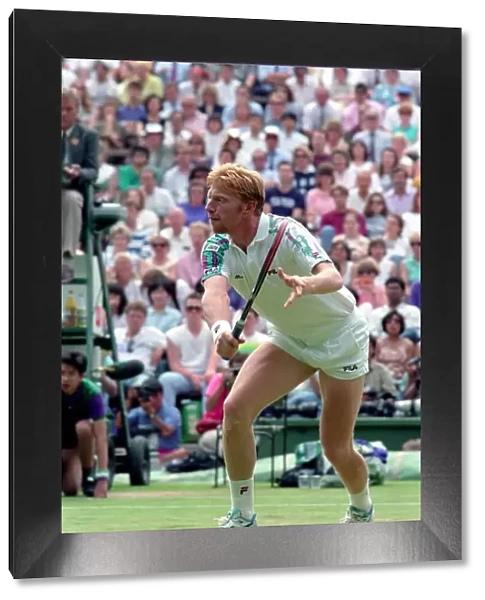 Wimbledon Tennis. Boris Becker In Action. July 1991 91-4217-047