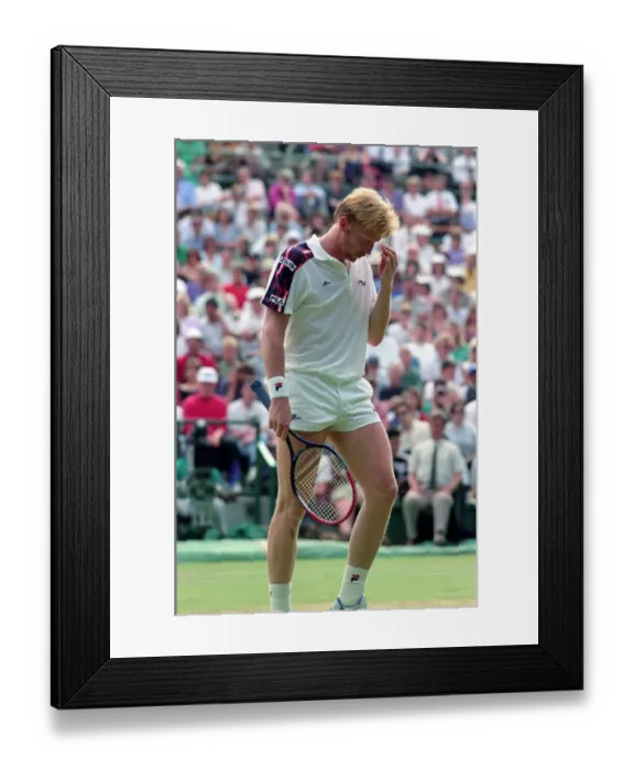 Framed Print : Wimbledon Tennis. Boris Becker. July 1991 91-4217-005