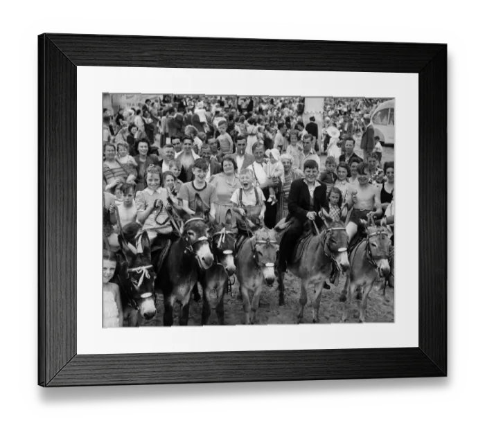 Framed Print : Crowd of children on donkeys Framed Print : Crowd of children on donkeys