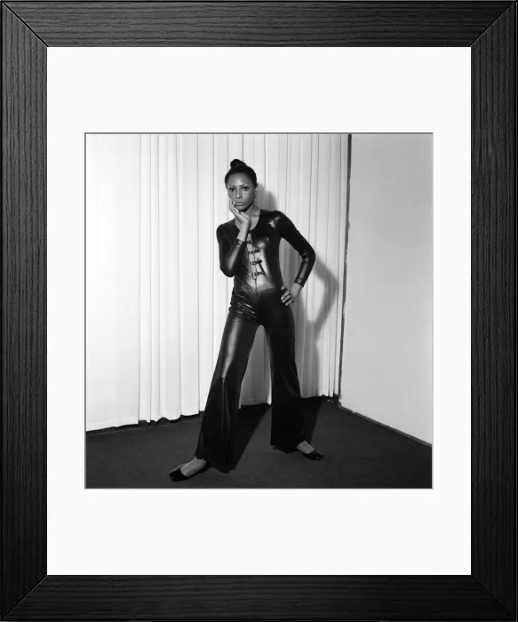 Framed Print : Fashion. Clothing: Endd in a Pourelle dress, style Nikkin in Celon Cire, price 14 guineas Framed Print : Fashion. Clothing: Endd in a Pourelle dress, style Nikkin in Celon Cire, price 14 guineas
