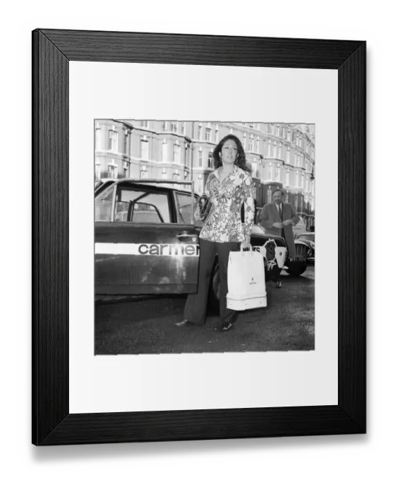 Framed Print : Diana Margulies of Bedfordshire and her glamour car, pictured at Carmen House today Framed Print : Diana Margulies of Bedfordshire and her glamour car, pictured at Carmen House today