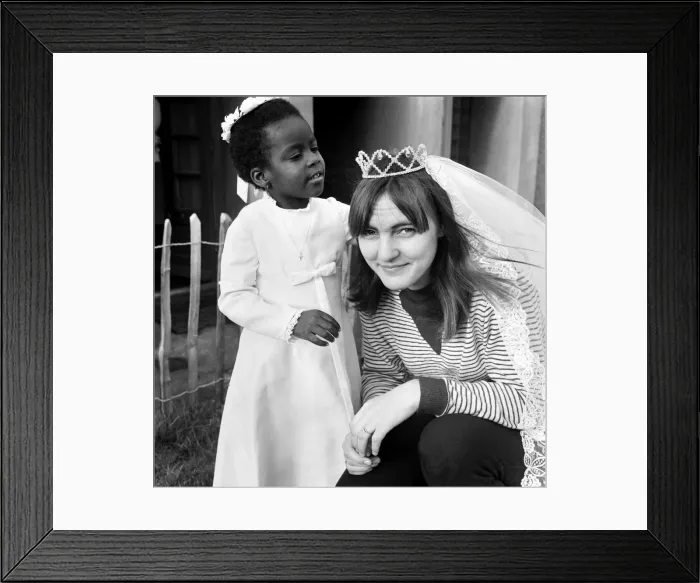 Framed Print : People: Woman and child: Bride and girl. November 1969 Z11178-001