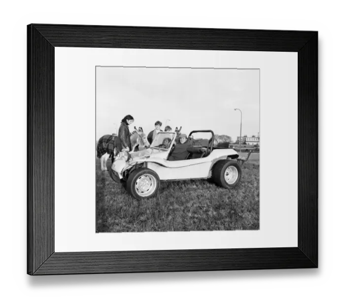 Framed Print : Transport. Motor cars. The new GP Bugle Buggy, an open roadster with a tough fibreglass Framed Print : Transport. Motor cars. The new GP Bugle Buggy, an open roadster with a tough fibreglass