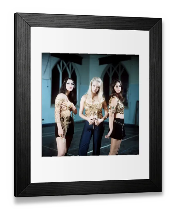 Framed Print : Fashion 1969 - Body jewellery - metal bustier, crop tops Framed Print : Fashion 1969 - Body jewellery - metal bustier, crop tops