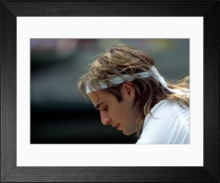 Framed Print : Wimbledon Tennis. Andre Agassi. July 1991 91-4218-010 Framed Print : Wimbledon Tennis. Andre Agassi. July 1991 91-4218-010