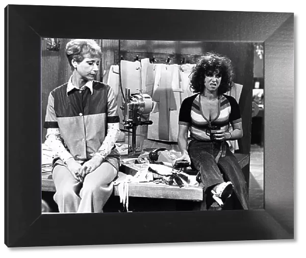 Miriam Karlin as Paddy (L) and Diane Langton as Cathy 1977 in TV programme The Rag Trade