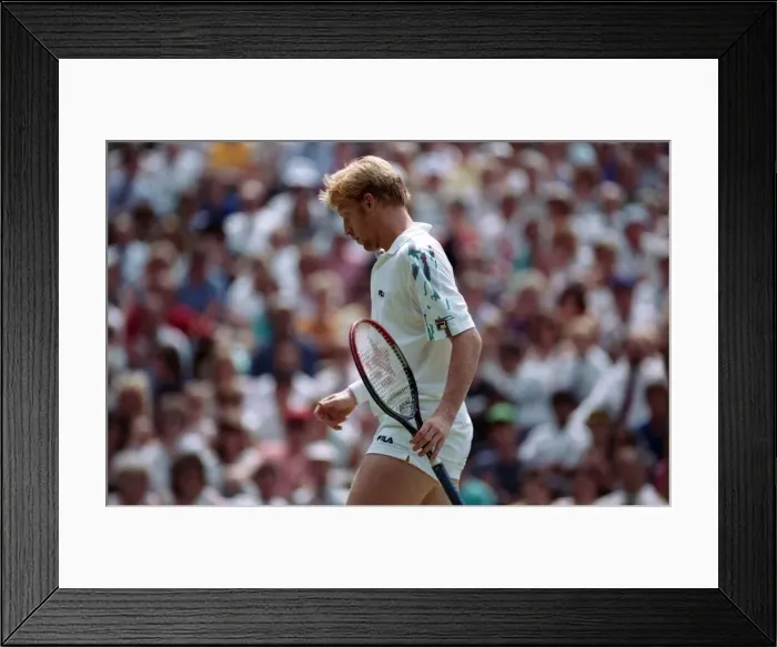Framed Print : Wimbledon Tennis. Boris Becker In Action. July 1991 91-4217-049