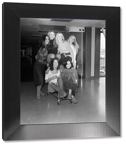 Pans People November 1971 Arrive at Heathrow from Munich where they have been