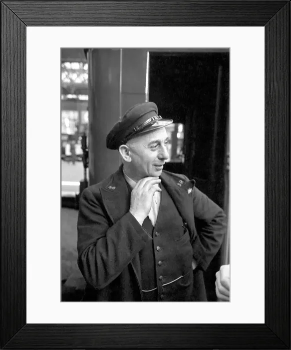Framed Print : Train driver Frank Grant seen here on the footplate of the opera goers express to