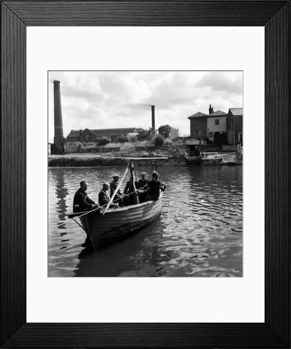 Framed Print : Ferry boy Keith Pollard operating the boat across the River Exe. June 1952 C3127 Framed Print : Ferry boy Keith Pollard operating the boat across the River Exe. June 1952 C3127