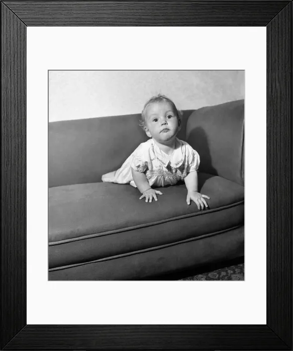 Framed Print : Baby Dribbling'. June 1952 C3188 Framed Print : Baby Dribbling'. June 1952 C3188
