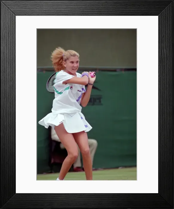 Framed Print : Tennis. Monica Seles. At Wimbledon. June 1989 89-3823-045 Framed Print : Tennis. Monica Seles. At Wimbledon. June 1989 89-3823-045