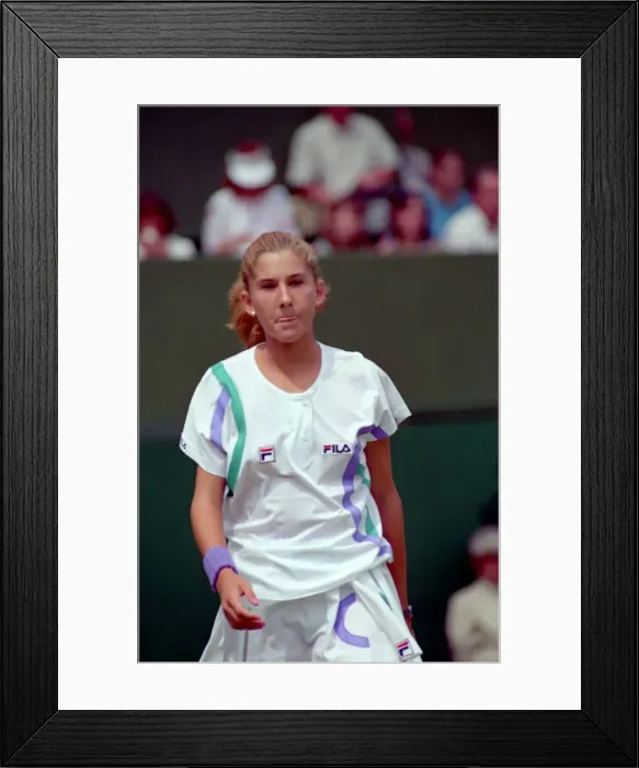 Framed Print : Tennis. Monica Seles. At Wimbledon. June 1989 89-3823-034 Framed Print : Tennis. Monica Seles. At Wimbledon. June 1989 89-3823-034