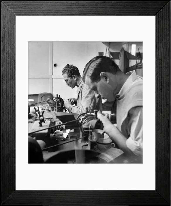 Framed Print : Diamond Cutters in a London diamond merchants. June 1952 C3023 Framed Print : Diamond Cutters in a London diamond merchants. June 1952 C3023