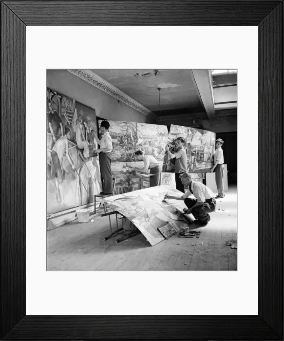 Framed Print : Students at the Sutton School of Art put the finishing touches to a mural Framed Print : Students at the Sutton School of Art put the finishing touches to a mural