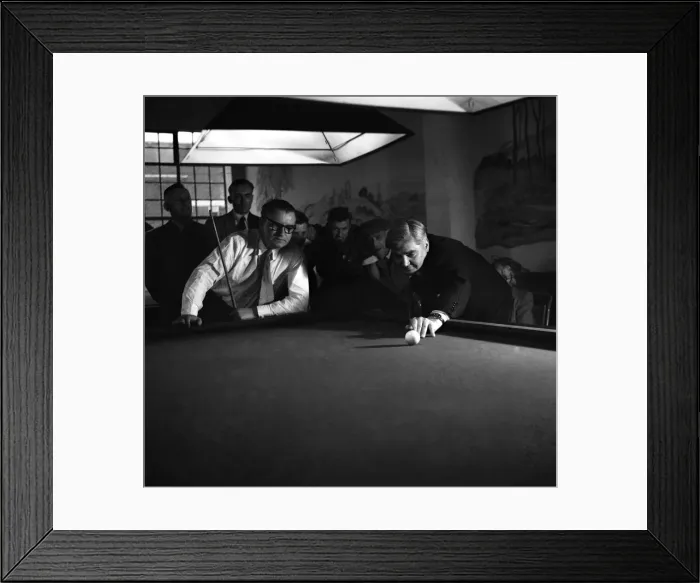 Framed Print : Butlins Camp, Filey. Ernest Bevan seen here playing billards. June 1952 C3063 Framed Print : Butlins Camp, Filey. Ernest Bevan seen here playing billards. June 1952 C3063