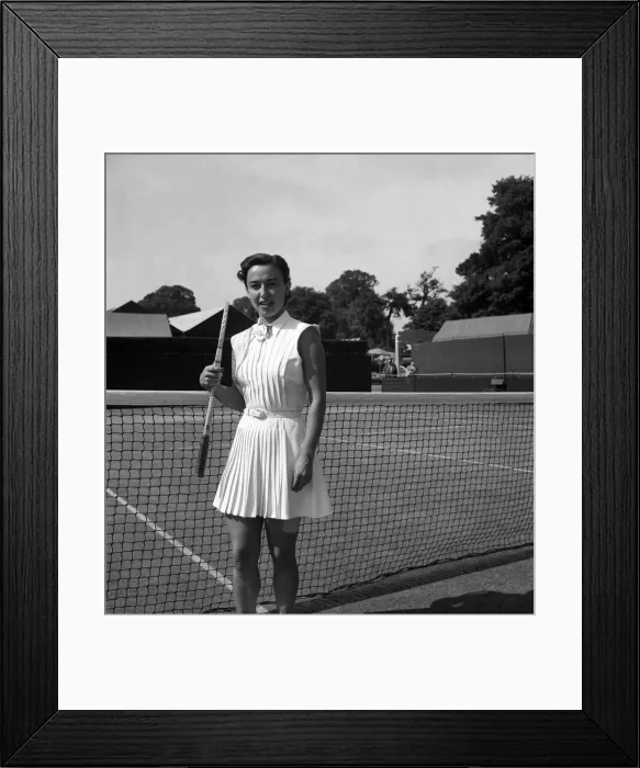 Framed Print : Mrs. Maria Weiss. seen here at the start of the Wimbledon. Tennis Championships