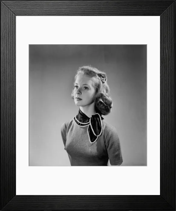 Framed Print : Clothing: Fashion : Pearl - edged hankie which can double as a neck scarf. June 1952 C3239 Framed Print : Clothing: Fashion : Pearl - edged hankie which can double as a neck scarf. June 1952 C3239