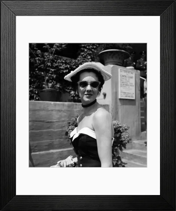 Framed Print : Model Angela Lane seen here at Wimbledon. June 1952 C3259 Framed Print : Model Angela Lane seen here at Wimbledon. June 1952 C3259