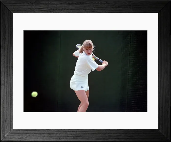 Framed Print : Wimbledon Tennis. Steffi Graf Training. July 1991 91-4291-004 Framed Print : Wimbledon Tennis. Steffi Graf Training. July 1991 91-4291-004
