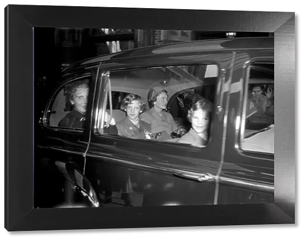 Queen Ingrid and family arrive in London. June 1952 C3126-001