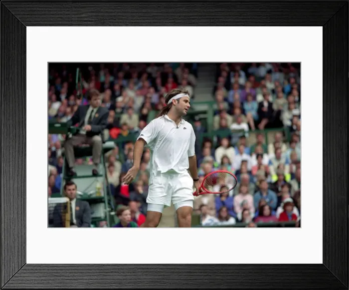 Framed Print : Wimbledon Tennis. Andre Agassi. June 1991 91-4091-238 Framed Print : Wimbledon Tennis. Andre Agassi. June 1991 91-4091-238