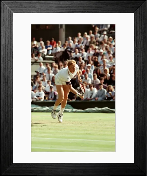 Framed Print : Wimbledon Tennis. Boris Becker v. Andrei Olhovsky. July 1991 91-4178-055 Framed Print : Wimbledon Tennis. Boris Becker v. Andrei Olhovsky. July 1991 91-4178-055
