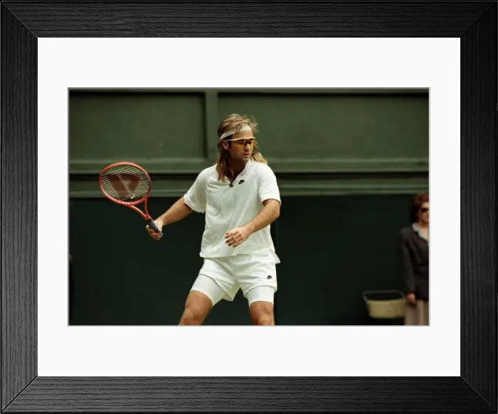 Framed Print : Wimbledon Tennis. Andre Agassi. July 1991 91-4178-044 Framed Print : Wimbledon Tennis. Andre Agassi. July 1991 91-4178-044