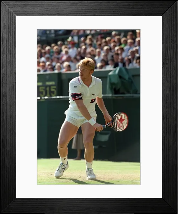 Framed Print : Wimbledon Tennis. Boris Becker v. Andrei Olhovsky. July 1991 91-4178-056 Framed Print : Wimbledon Tennis. Boris Becker v. Andrei Olhovsky. July 1991 91-4178-056