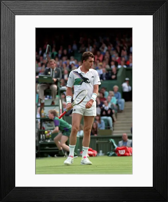 Framed Print : Wimbledon Tennis Championships. Ivan Lendl in action. June 1991 91-4117-149