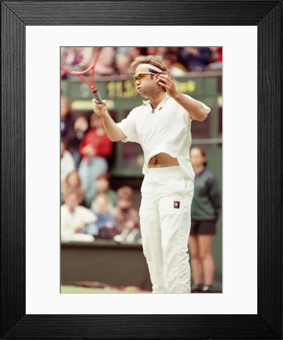 Framed Print : Wimbledon Tennis. Andre Agassi. July 1991 91-4178-010 Framed Print : Wimbledon Tennis. Andre Agassi. July 1991 91-4178-010