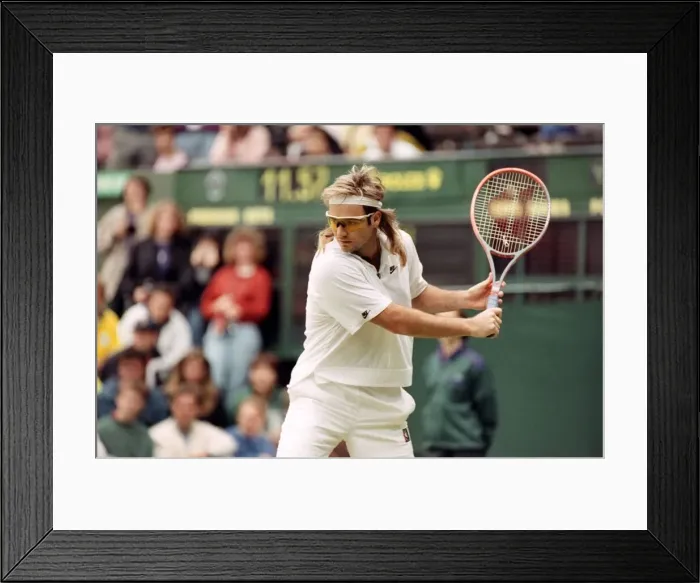 Framed Print : Wimbledon Tennis. Andre Agassi. July 1991 91-4178-006 Framed Print : Wimbledon Tennis. Andre Agassi. July 1991 91-4178-006