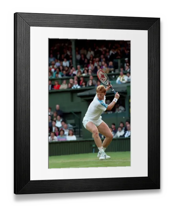Framed Print : Wimbledon Tennis Championships. Boris Becker in action. June 1991 91-4117-210 Framed Print : Wimbledon Tennis Championships. Boris Becker in action. June 1991 91-4117-210