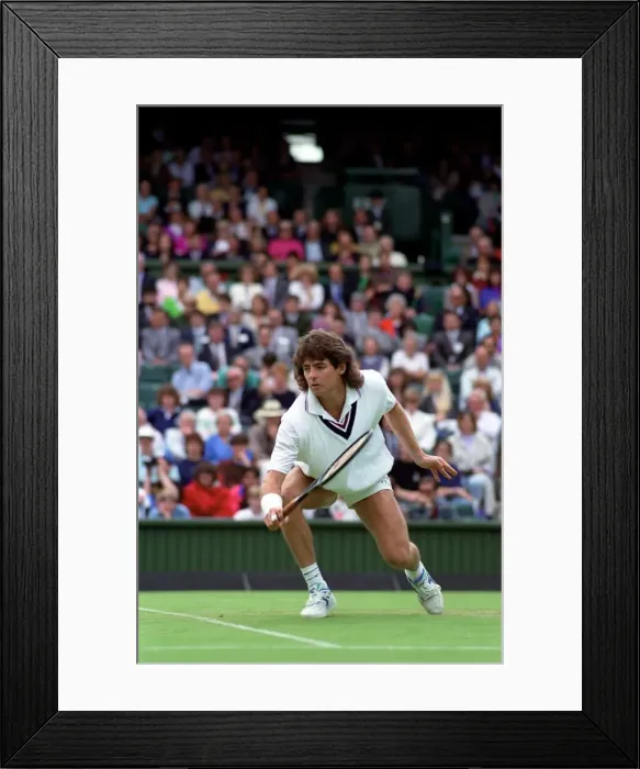 Framed Print : Wimbledon Tennis Championships. Kelly Evernden in action. June 1991 91-4117-162