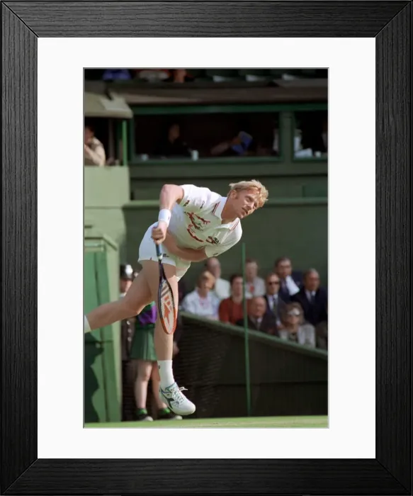 Framed Print : Wimbledon Tennis Championships. Boris Becker in action. June 1991 91-4117-186 Framed Print : Wimbledon Tennis Championships. Boris Becker in action. June 1991 91-4117-186