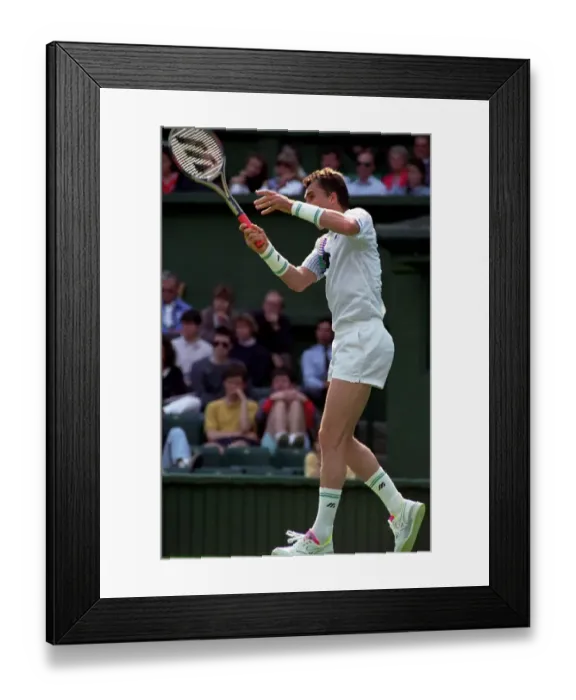 Framed Print : Wimbledon Tennis Championships. Ivan Lendl in action. June 1991 91-4117-135 Framed Print : Wimbledon Tennis Championships. Ivan Lendl in action. June 1991 91-4117-135