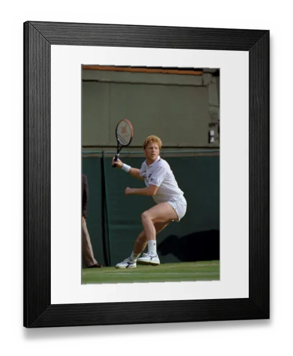 Framed Print : Wimbledon Tennis Championships. Boris Becker in action. June 1991 91-4117-175 Framed Print : Wimbledon Tennis Championships. Boris Becker in action. June 1991 91-4117-175