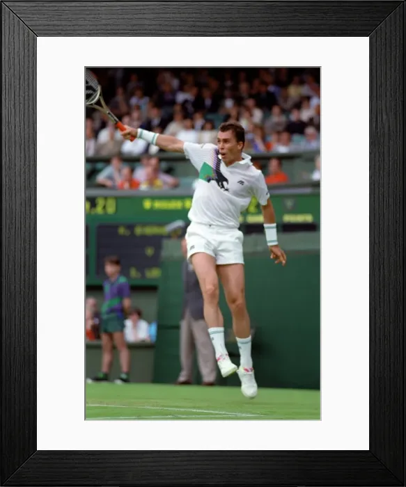 Framed Print : Wimbledon Tennis Championships. Ivan Lendl in action. June 1991 91-4117-160 Framed Print : Wimbledon Tennis Championships. Ivan Lendl in action. June 1991 91-4117-160
