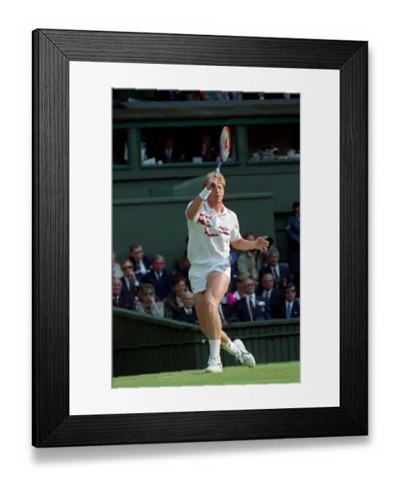 Framed Print : Wimbledon Tennis Championships. Boris Becker in action. June 1991 91-4117-172 Framed Print : Wimbledon Tennis Championships. Boris Becker in action. June 1991 91-4117-172