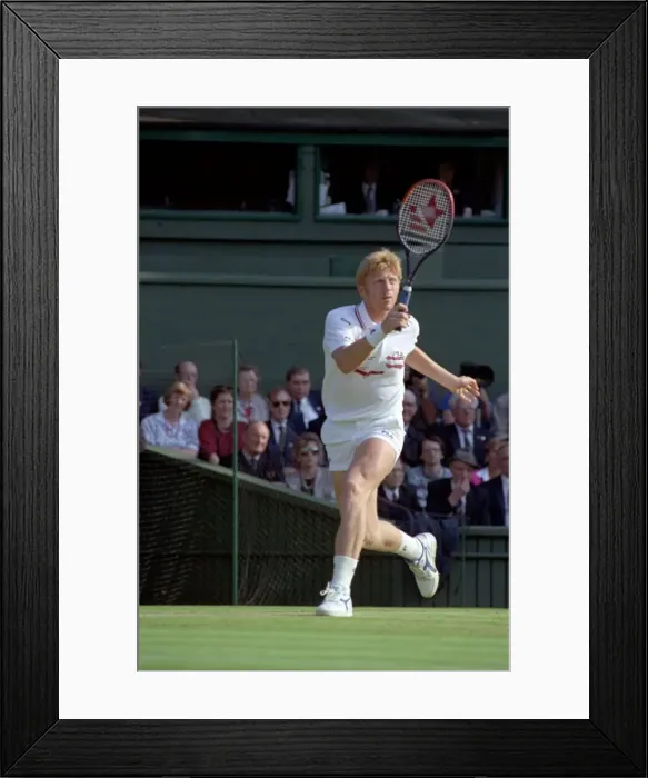 Framed Print : Wimbledon Tennis Championships. Boris Becker in action. June 1991 91-4117-188 Framed Print : Wimbledon Tennis Championships. Boris Becker in action. June 1991 91-4117-188