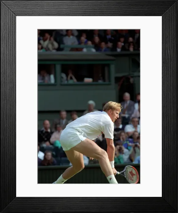 Framed Print : Wimbledon Tennis Championships. Boris Becker in action. June 1991 91-4117-170