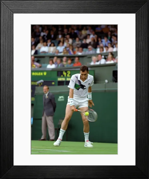 Framed Print : Wimbledon Tennis Championships. Ivan Lendl in action. June 1991 91-4117-161 Framed Print : Wimbledon Tennis Championships. Ivan Lendl in action. June 1991 91-4117-161