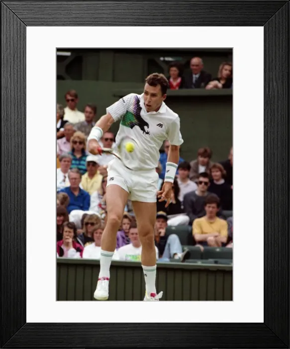 Framed Print : Wimbledon Tennis Championships. Ivan Lendl in action. June 1991 91-4117-132 Framed Print : Wimbledon Tennis Championships. Ivan Lendl in action. June 1991 91-4117-132