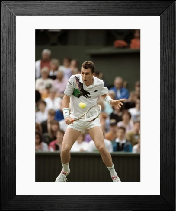Framed Print : Wimbledon Tennis Championships. Ivan Lendl in action. June 1991 91-4117-124