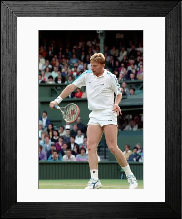 Framed Print : Wimbledon Tennis Championships. Boris Becker in action. June 1991 91-4117-213 Framed Print : Wimbledon Tennis Championships. Boris Becker in action. June 1991 91-4117-213