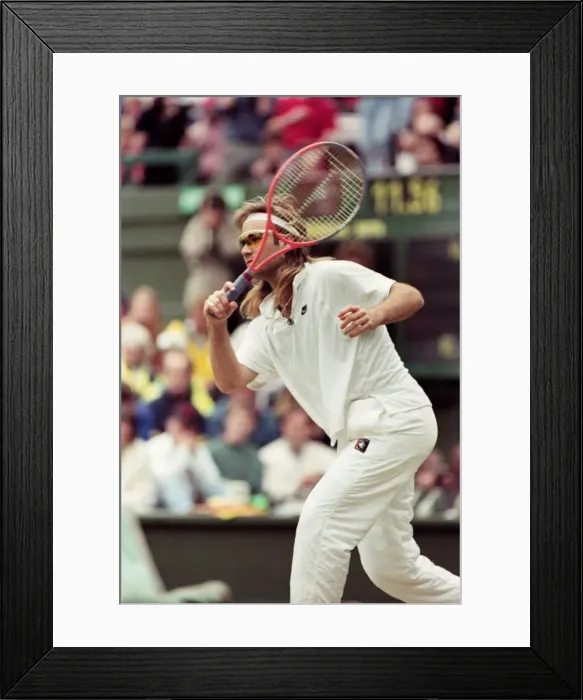 Framed Print : Wimbledon Tennis. Andre Agassi. July 1991 91-4178-001 Framed Print : Wimbledon Tennis. Andre Agassi. July 1991 91-4178-001